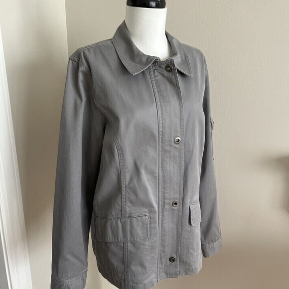 ORVIS Cotton Canvas Barn Jacket womens M Gray Chore Minimalist Capsule - Picture 9 of 9